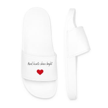 Kind hearts shine bright - Männer Badelatschen - Weiß - Vorne