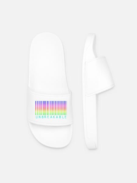 Barcode Unbreakable Rainbow - Men’s Pool Sliders - white