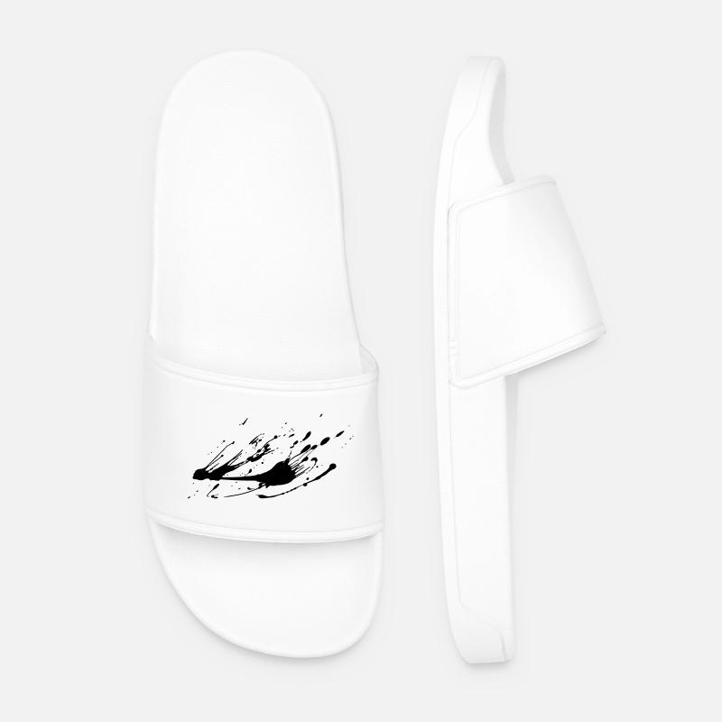 Paint splash image # - Men’s Pool Sliders - white