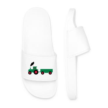 tractor anhaenger - Men’s Pool Sliders - white - Front