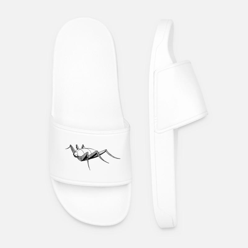 Insect bug bug drawing sketch construction - Men’s Pool Sliders - white