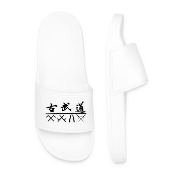 Kobudo black kanji vector avec armes kobudo - Claquettes Homme - blanc - Devant