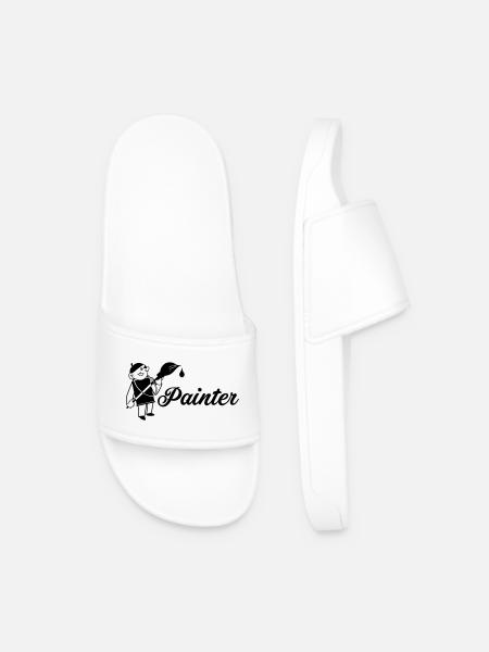 Painter with brush text painter - Men’s Pool Sliders - white