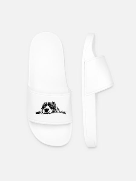 Cocker Spaniel - Claquettes Homme - blanc