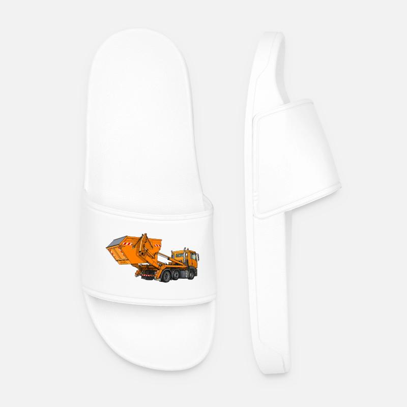 Truck with skip, skip loader - Men’s Pool Sliders - white