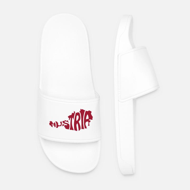 Austria Map Typography - Men’s Pool Sliders - white