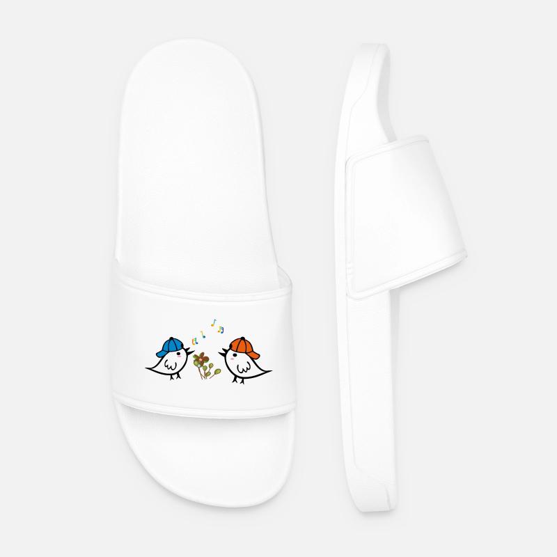 Frühling, Spatzen - Männer Badelatschen - Weiß