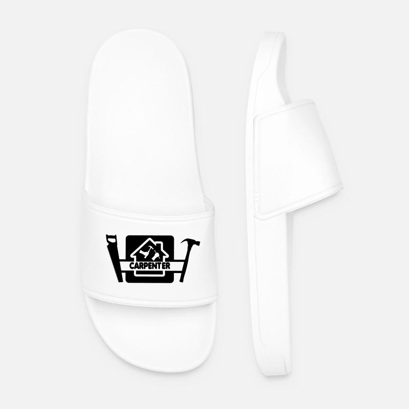 Logo with text carpenter - Men’s Pool Sliders - white