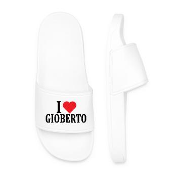 t-shirt I love Gioberto t-shirt gift idea - Men’s Pool Sliders - white - Front