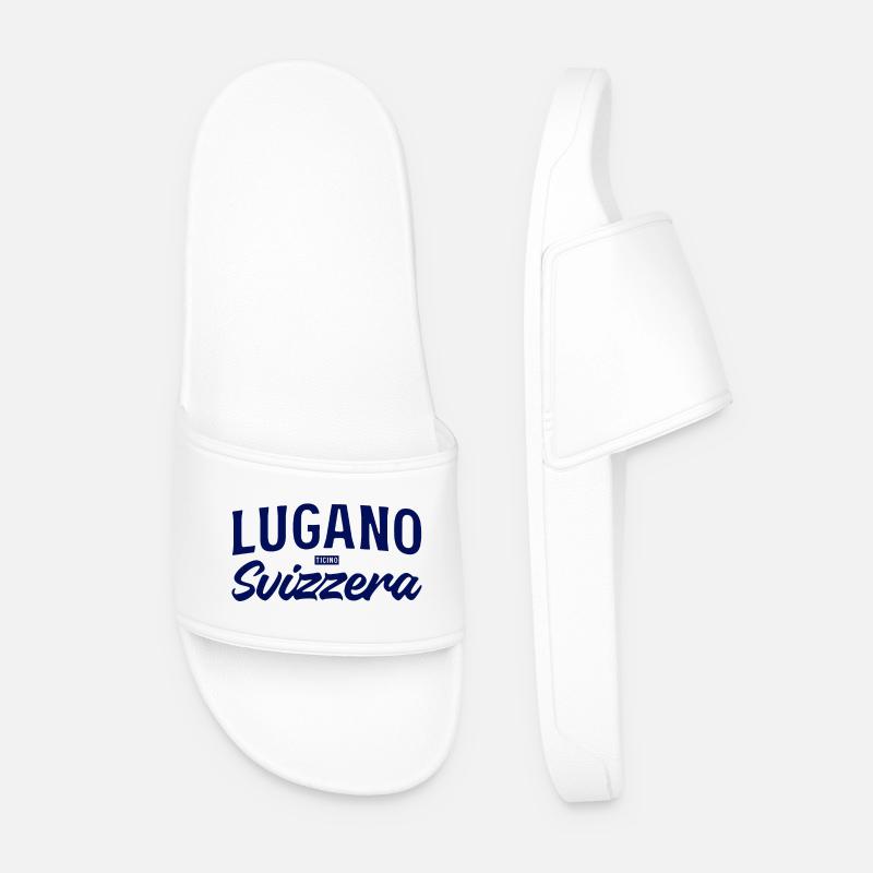 Lugano Svizzera Script Design - Männer Badelatschen - Weiß