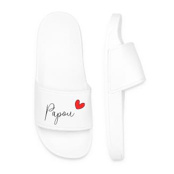 PAPOU. BONNE FÊTE PAPA. PAPA. FÊTE DES PÈRES. - Claquettes Homme - blanc - Devant