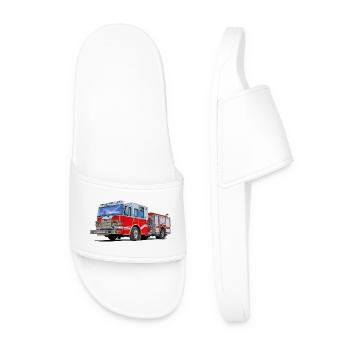 Fire engine with which everyone wants to go to the scene - Men’s Pool Sliders - white - Front