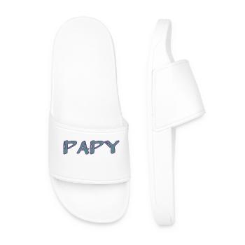 PAPY. FÊTE DES PÈRES. BONNE FÊTE PAPY. JE T'AIME. - Claquettes Homme - blanc - Devant