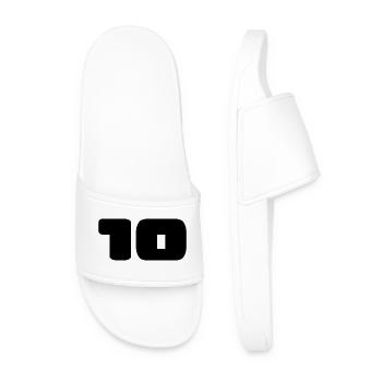 10. 10 JAHRE. 10-JÄHRIGES JUBILÄUM. GEBURTSTAG 10 JAHRE. - Männer Badelatschen - Weiß - Vorne