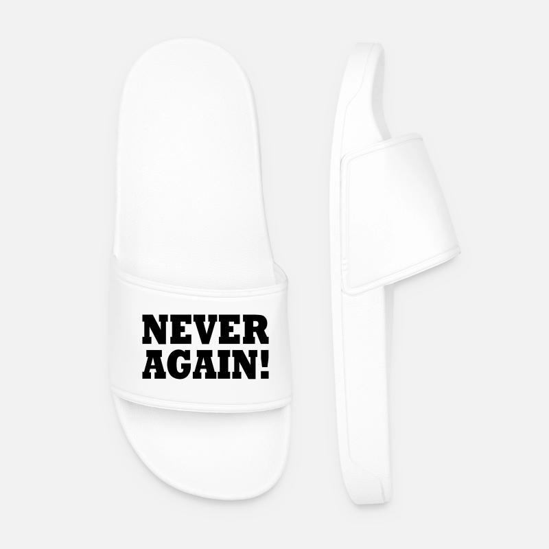 Never again - Men’s Pool Sliders - white