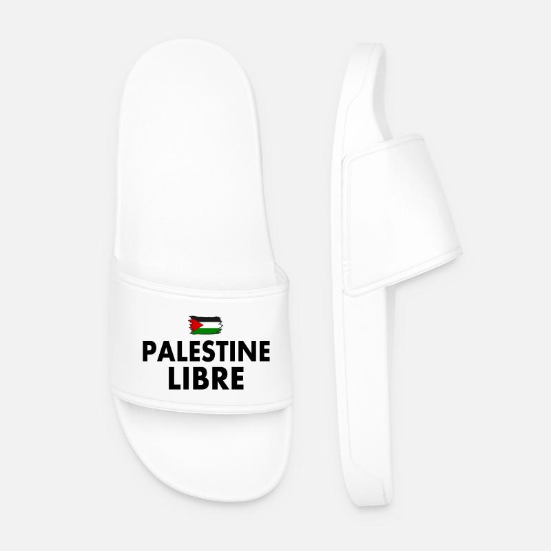 palestine libre - Men’s Pool Sliders - white