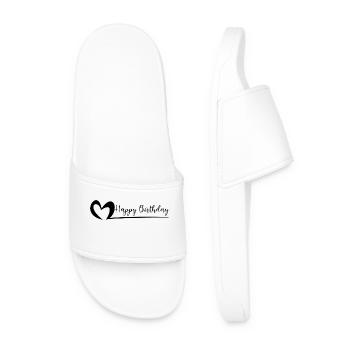 HAPPY BIRTHDAY. HAPPY BIRTHDAY. ANNIVERSARY. - Men’s Pool Sliders - white - Front