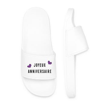 JOYEUX ANNIVERSAIRE. - Claquettes Homme - blanc - Devant