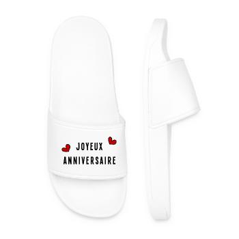 JOYEUX ANNIVERSAIRE - Claquettes Homme - blanc - Devant
