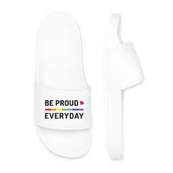 Mois de la fierté LGBT - Soyez fiers tous les jours - Claquettes Homme - blanc - Devant