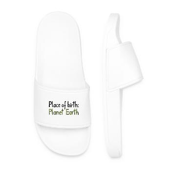 Place of birth: Planet Earth - Men’s Pool Sliders - white - Front
