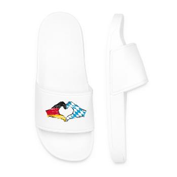Allemagne Bavière Drapeau Mains Coeur Forme Utilisé - Claquettes Homme - blanc - Devant