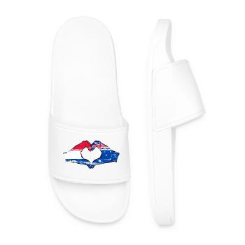 Holland Australia flag heart shape used - Men’s Pool Sliders - white - Front