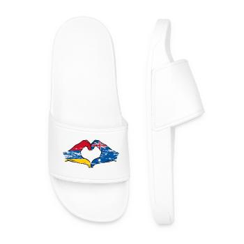 Armenien Australien Flagge Hände Herzform used - Männer Badelatschen - Weiß - Vorne