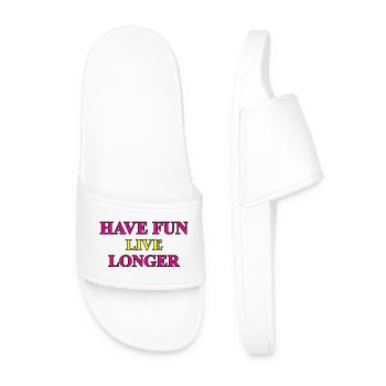 Have Fun - Inspirierendes Lifestyle-Printdesign - Männer Badelatschen - Weiß - Vorne