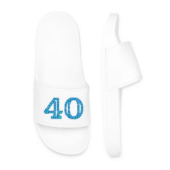 40. 40 ANS. 40e ANNIVERSAIRE. ANNIVERSAIRE 40 ANS. - Claquettes Homme - blanc - Devant