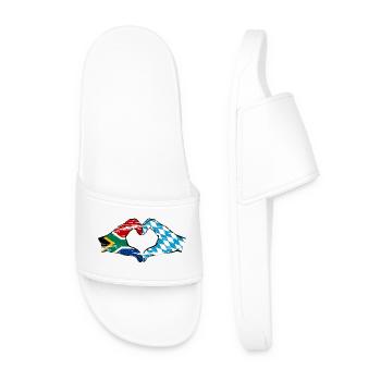 Afrique du Sud Bavière drapeau mains coeur utilisé - Claquettes Homme - blanc - Devant