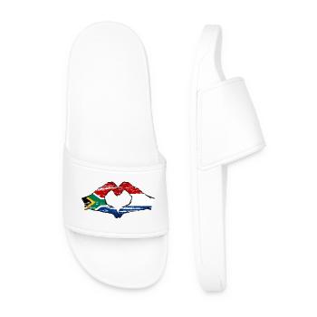 Afrique du Sud Hollande drapeau mains coeur utilisé - Claquettes Homme - blanc - Devant