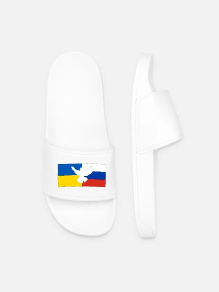 Paix pour l’Ukraine et la Russie - Claquettes Homme - blanc