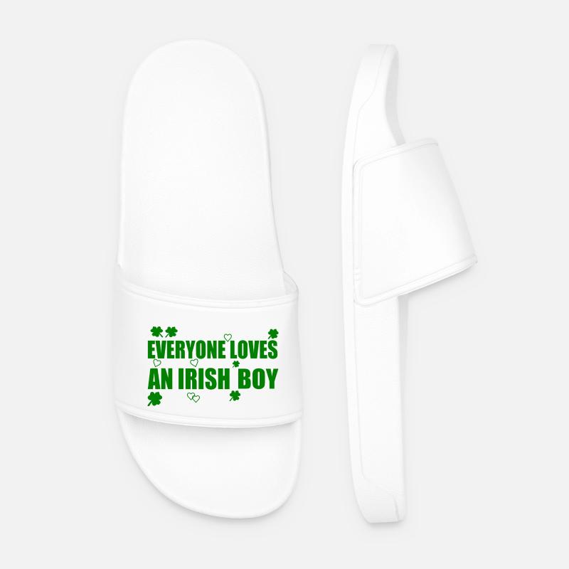 everyone loves an irish boy - Men’s Pool Sliders - white