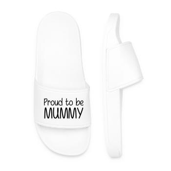 Proud to be a Mom - Mother's Day - Men’s Pool Sliders - white - Front