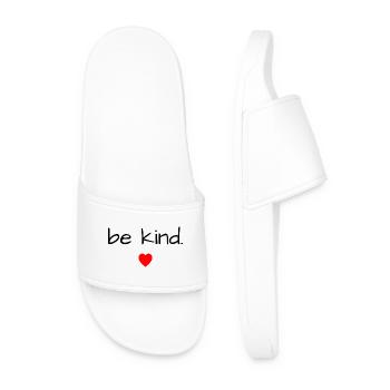 Be kind - Men’s Pool Sliders - white - Front