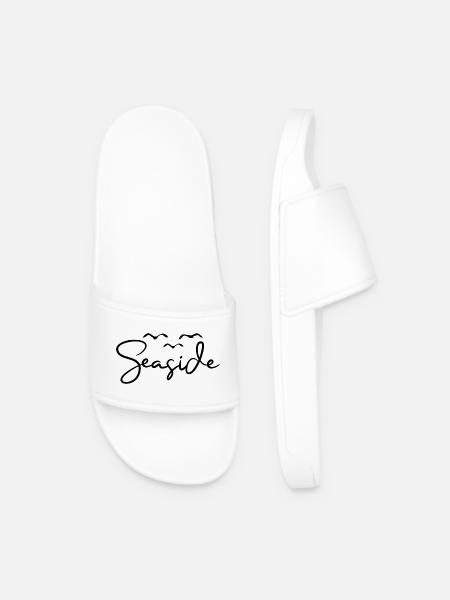 Seaside Beach Seagulls Sea - Men’s Pool Sliders - white