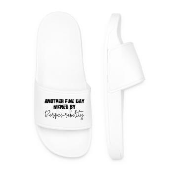 another fine day ruined by responsibility - Men’s Pool Sliders - white - Front