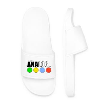 ANALOGisch - Männer Badelatschen - Weiß - Vorne