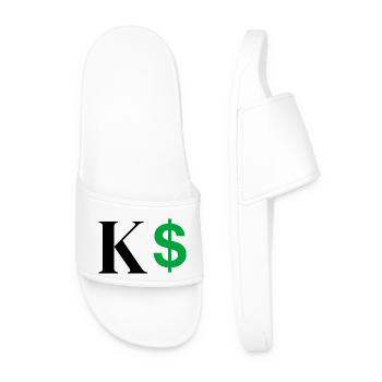 Letter k dollar - Men’s Pool Sliders - white - Front