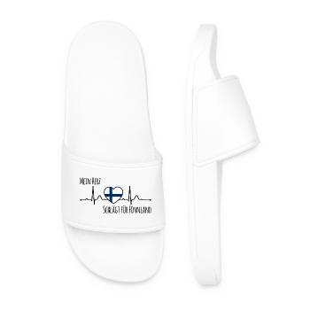 My heart beats for Finland Scandinavia - Men’s Pool Sliders - white - Front