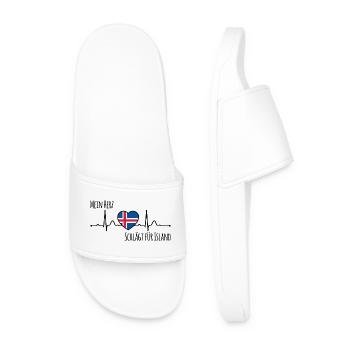 My heart beats for Iceland Scandinavia - Men’s Pool Sliders - white - Front