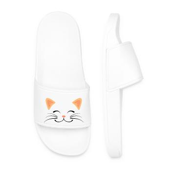 Cat Face - Männer Badelatschen - Weiß - Vorne