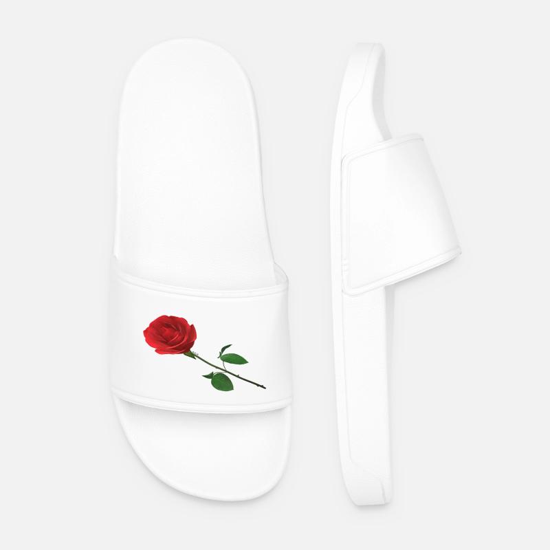 Rose - Männer Badelatschen - Weiß