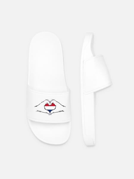 Drapeau hollandais coeur utilisé - Claquettes Homme - blanc