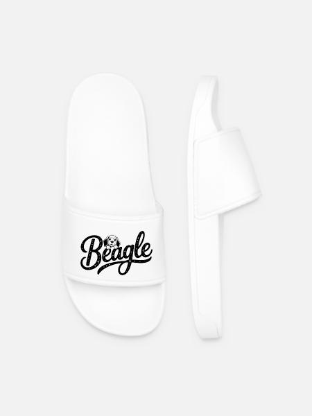 Beagle - Cool Pet Logo - Men’s Pool Sliders - white