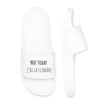 Not today j'ai la flemme en style sinimaliste - Claquettes Homme - blanc - Devant