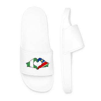 Nigeria Namibia Flag Hands Heart Shape - Men’s Pool Sliders - white - Front