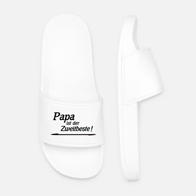 Papa ist der Zweitbeste - Männer Badelatschen - Weiß