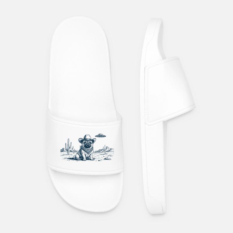 Cowboy Mops - Männer Badelatschen - Weiß